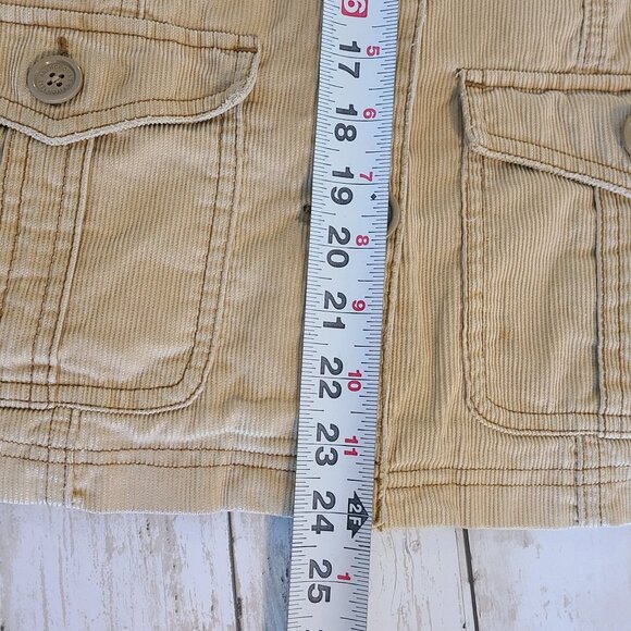 Vintage Y2K Corduroy Jacket Tan Made in Hong Kong Pockets Retro Distressed L - Picture 7 of 9